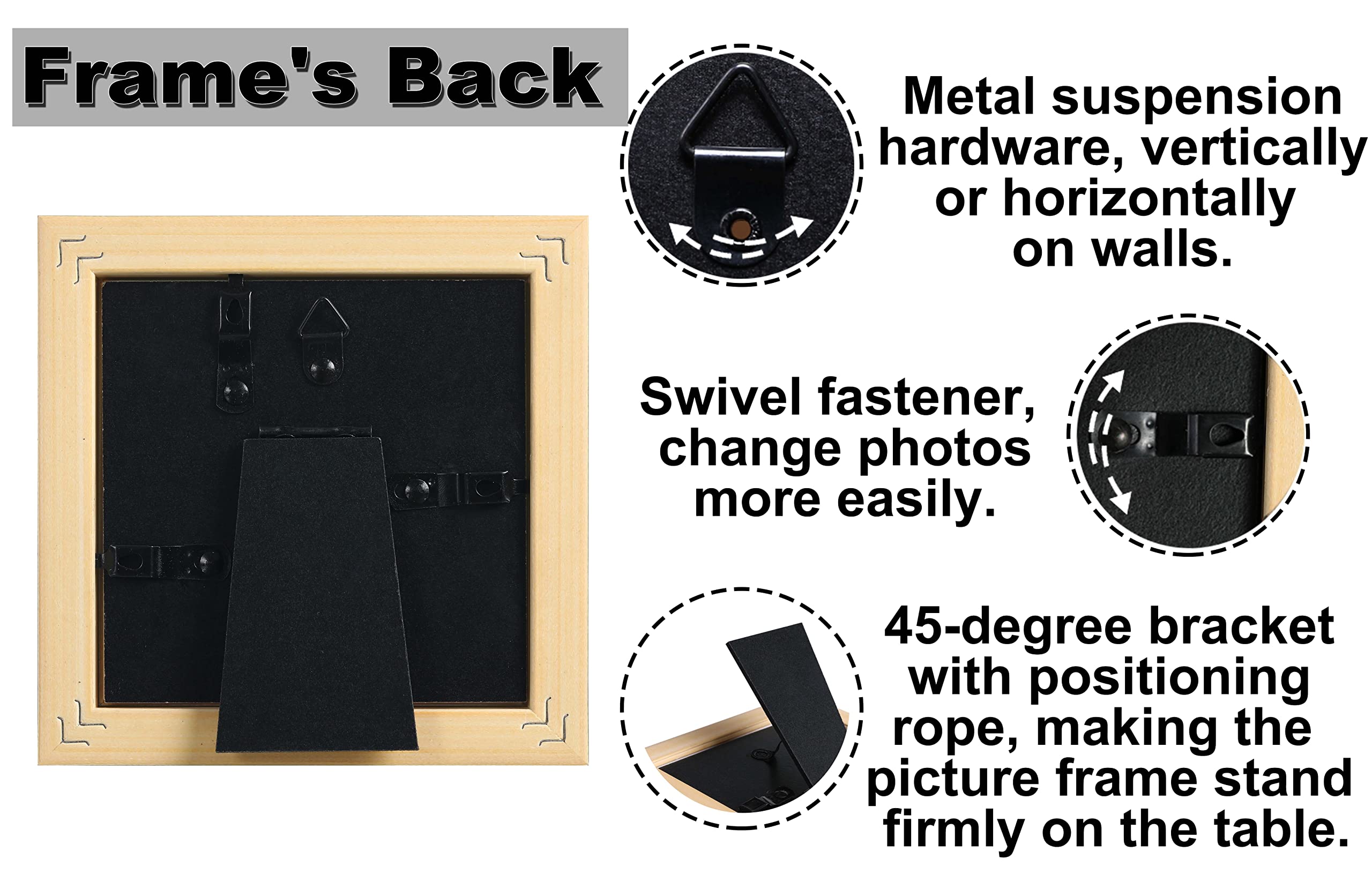 Core Art 4X4 Picture Frame Gold Photo Frames Set Of 2, Square Colorful Frame With Hd Plexiglass, Wall Or Tabletop Display