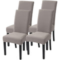 Searchi Dining Room Chair Covers Set Of 4, Stretch Jacquard Parsons Chair Slipcovers Removable Washable Kitchen Chair Protector Cover For Dining Room, Hotel, Ceremony (Taupe Rhombus)