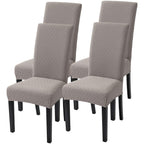 Searchi Dining Room Chair Covers Set Of 4, Stretch Jacquard Parsons Chair Slipcovers Removable Washable Kitchen Chair Protector Cover For Dining Room, Hotel, Ceremony (Taupe Rhombus)