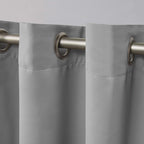 Exclusive Home Sateen Twill Woven Room Darkening Blackout Grommet Top Curtain Panel Pair, 52''X84'', Veridian Grey