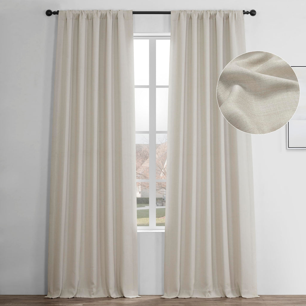 HPD Half Price Drapes Faux Linen Room Darkening Curtains - 96 Inches Long Luxury Linen Curtains for Bedroom & Living Room (1 Pan