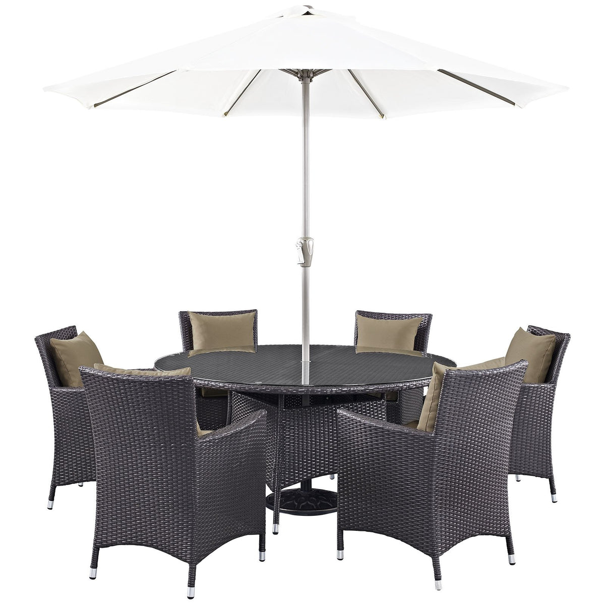 Convene Espresso/Mocha 8-Piece Outdoor Patio Dining Set By Modway