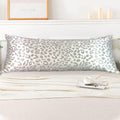 Lcbd Satin Body Pillow Case For Hair And Skin, Grey Leopard Printed Silk Satin Body Pillow Case Cover, 20X54 Body Cooling Pillow
