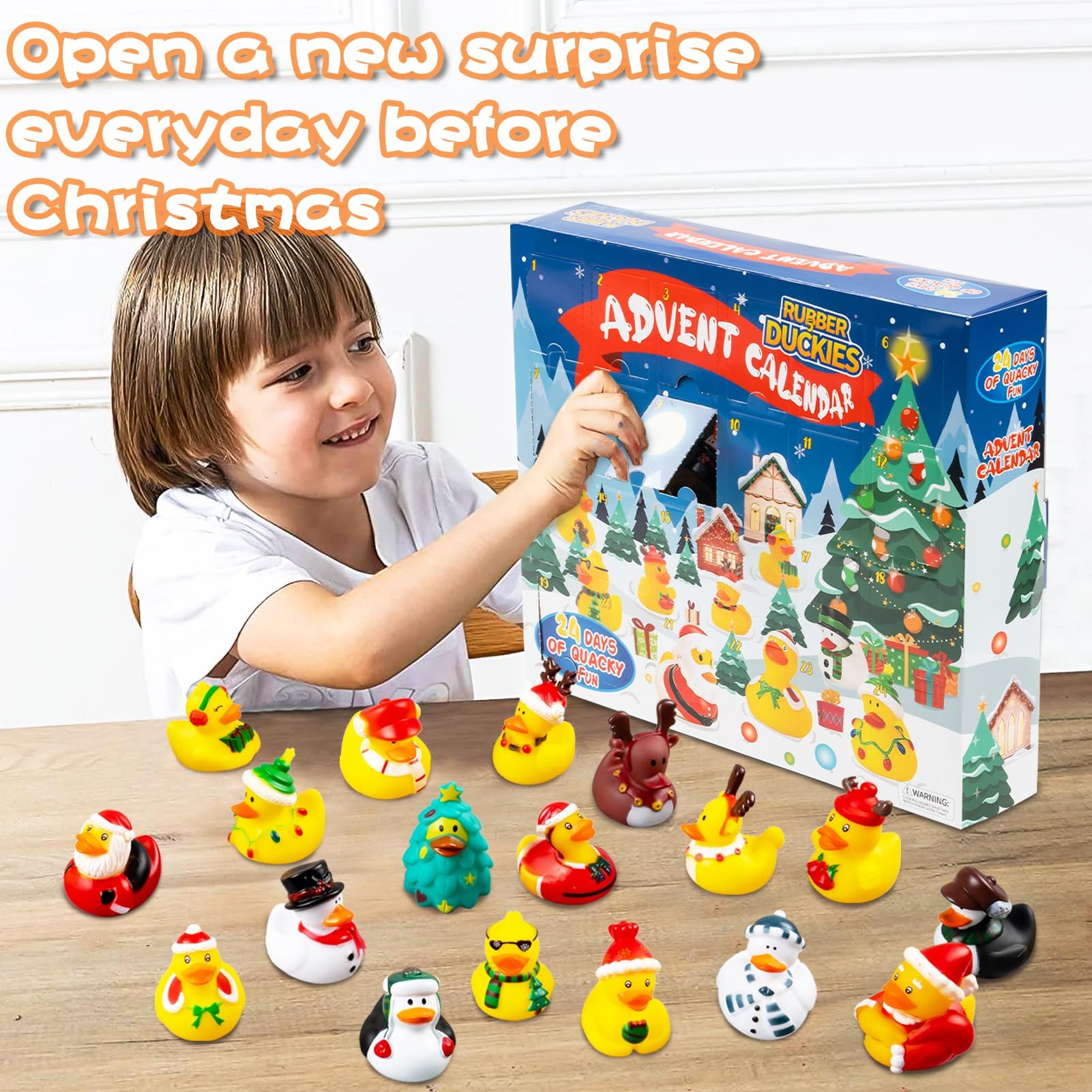2024 Advent Calendar Christmas Ducks - 24Pcs Rubber Duck Advent Calendar 25 Days Of Christmas Countdown Toys For Christmas Party