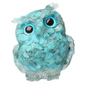 LAIDANLA Turquoise 2.4 Owl Statue Natural Healing Crystal Cute Owl Animal Figurine Pocket Sculpture Reiki Spiritual Energy Gemst