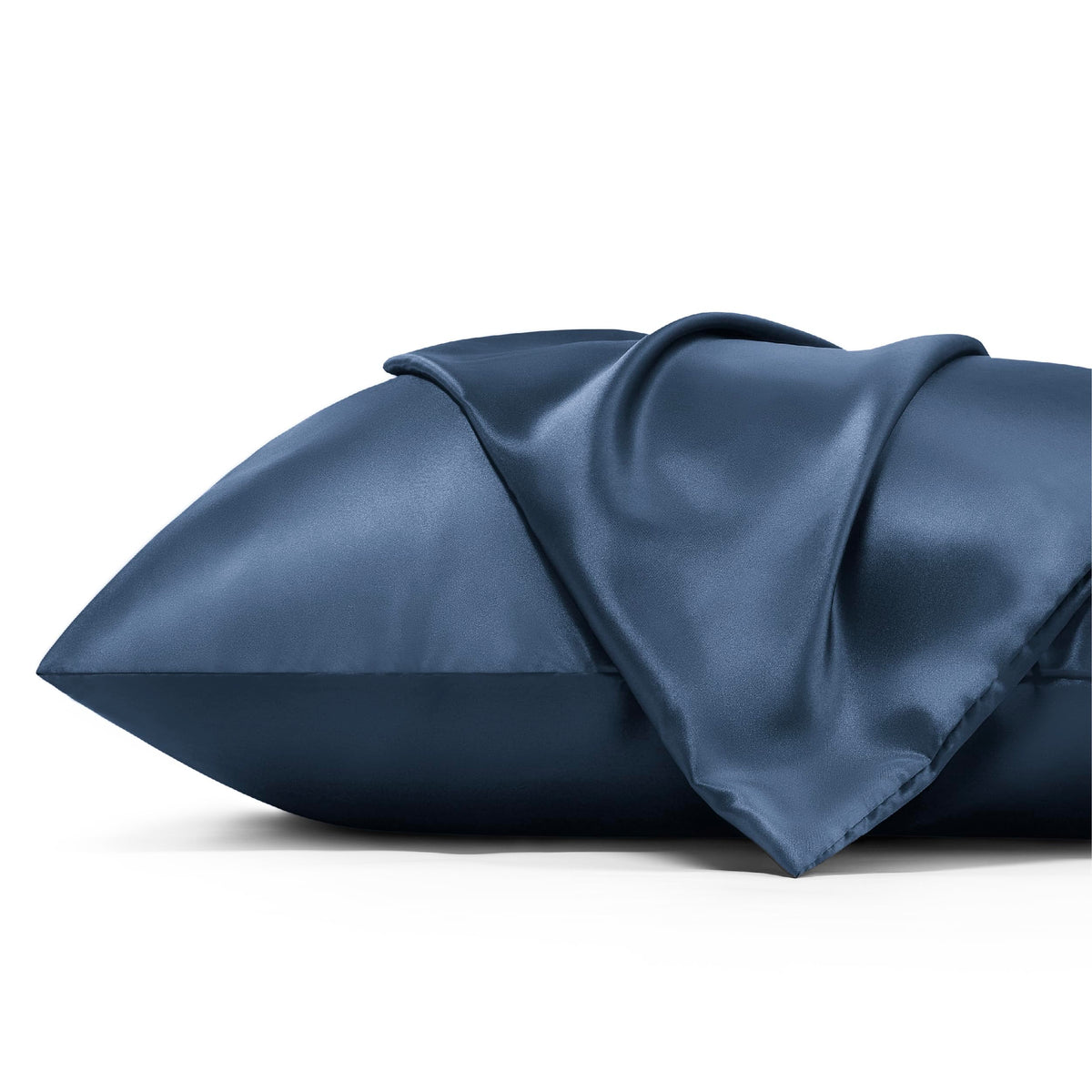 Bedsure Satin Pillowcase For Hair And Skin - Blue Granite Zipper Pillow Cases Queen Size Set Of 2, Similar To Silk Pillow Cases,
