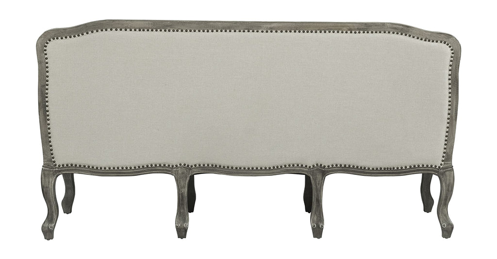 Acme Furniture Upholstered Sofa with Nailhead Trim, Cream and Brown
