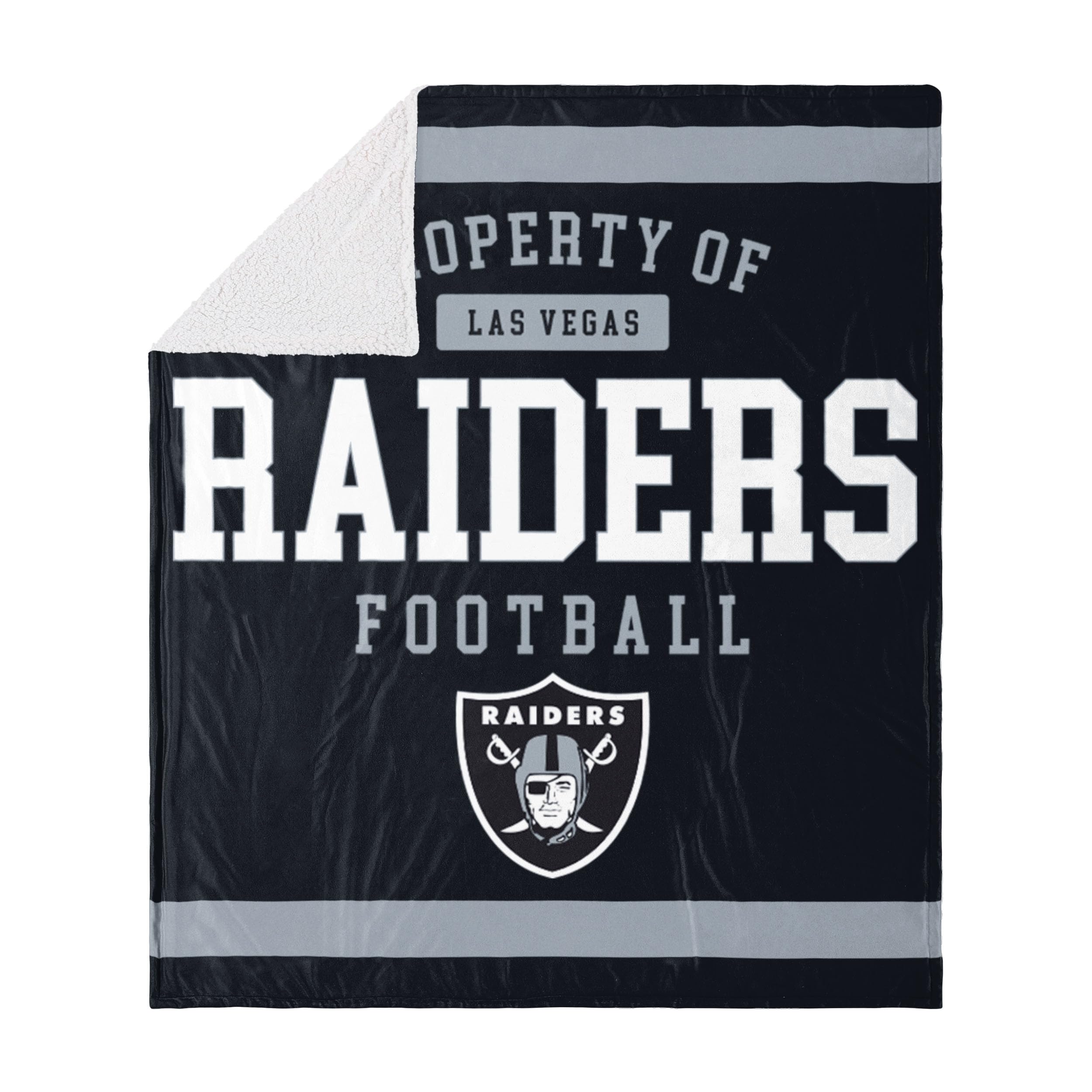 Foco Las Vegas Raiders Nfl Team Property Of Sherpa Fleece Blanket