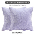 Sochow Decorative Throw Pillow Covers 20X20 Inches Set Of 2, Soft Leaves Textured Flannel Fleece Pillowcase Square Cushion Cover