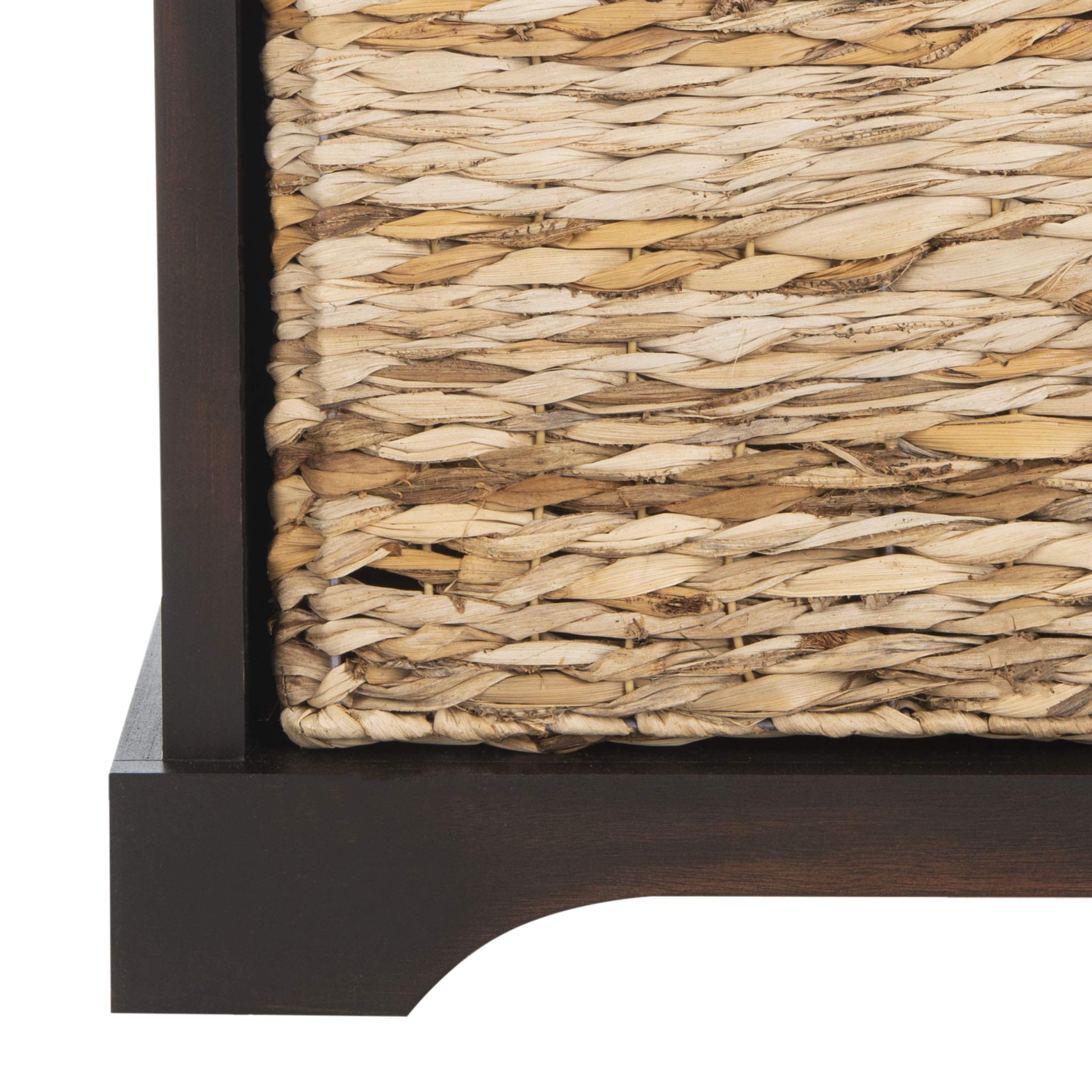 Safavieh Home Collection Freddy Brown/ Wicker Basket 2-Drawer Storage Bench With Cushion (Fully Assembled)