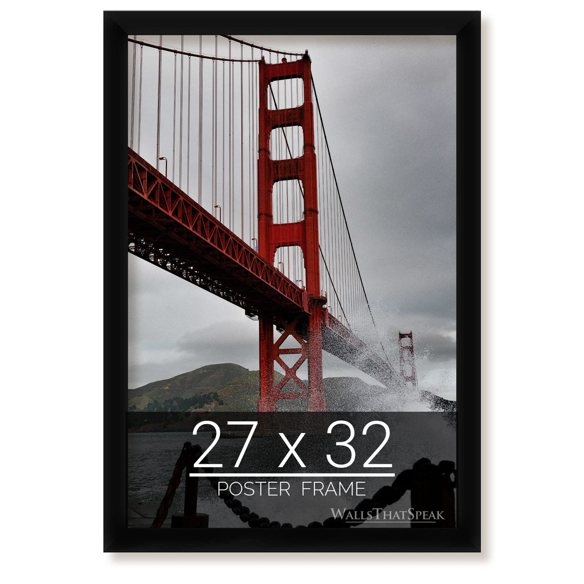 wallsthatspeak 27x32 Black Picture Frame for Puzzles Posters Photos or Artwork