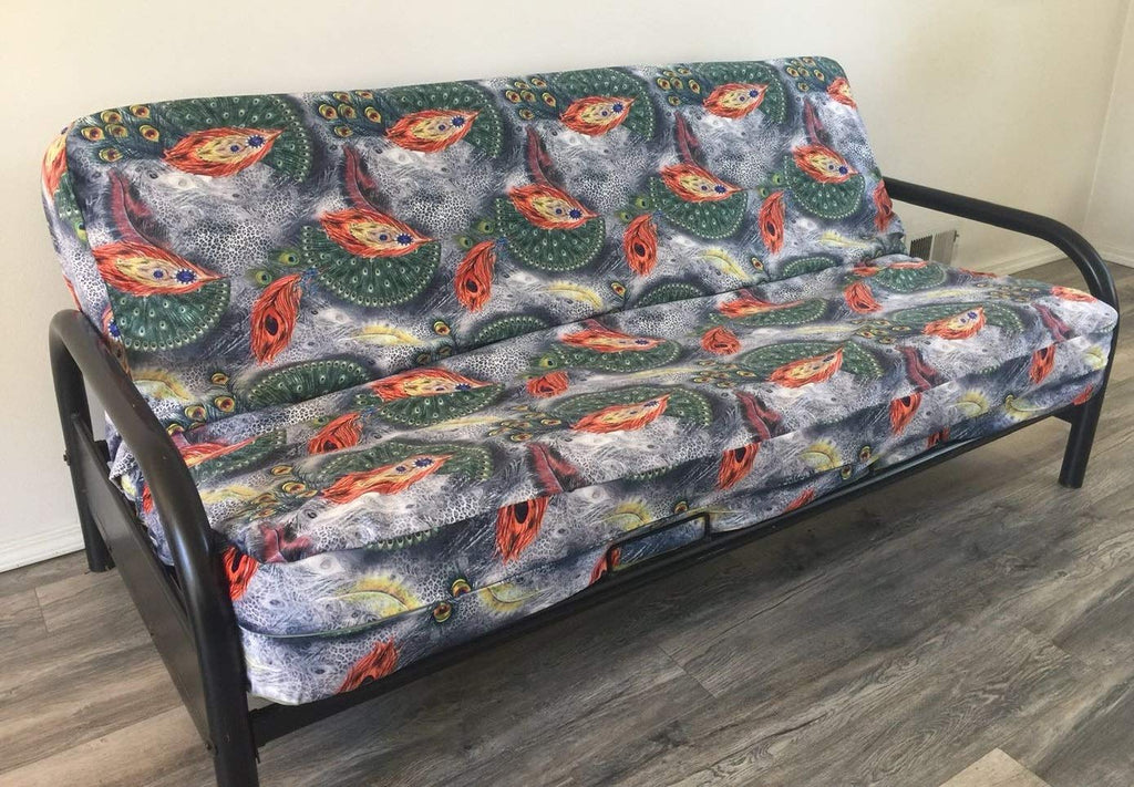 Octorose Full Size 3 Side Zipper Premium Velvet Peacock Green Rich Opulent Color And Sheen Of Luxurious Futon Cover Slipcover So