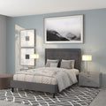 Flash Furniture Roxbury Full Size Tufted Upholstered Platform Bed In Dark Gray Fabric