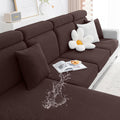 Smiry Waterproof Couch Cushion Covers, Stretch Jacquard Thick Sofa Cushion Covers, Washable Seat Cover Slipcover Elastic Furniture Protector For Pets, Kid (3Pc, Chocolate)