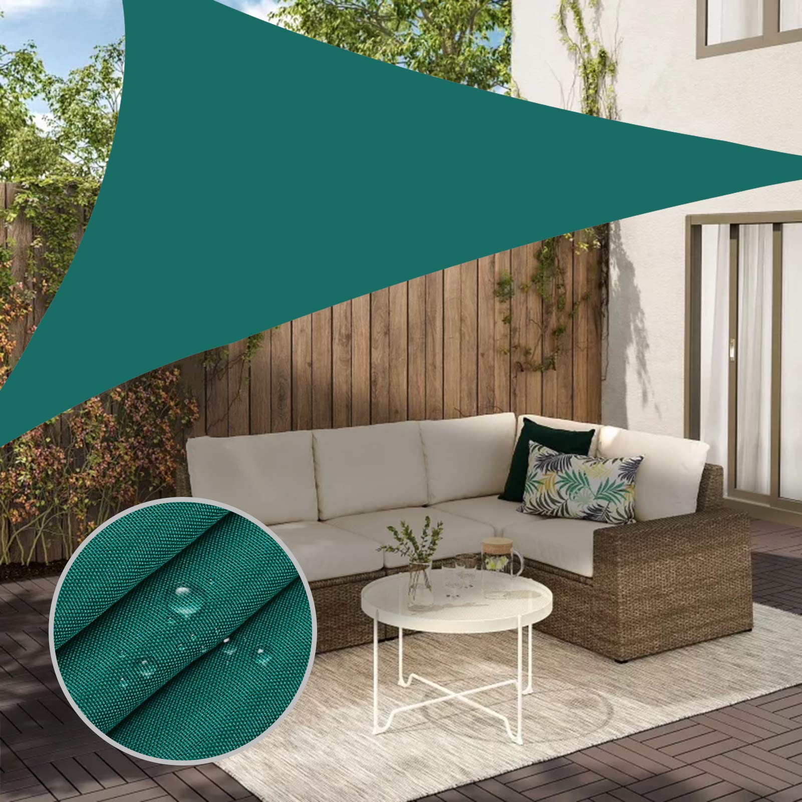 Neween Shade Sail, 12'X 12' X 12' Sun Shade Sail Triangle Waterproof For Patio Yard Deck Pergola Outdoor Sun Sail Shade 98% Uv B