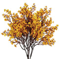 Mandys 6pcs Dark Yellow Artificial Flowers Silk Fall Flowers Babys Breath Gypsophila 18.7 for Home Kitchen Decor