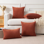 Kevin Textile 2 Packs Rust 26X26 Pillow Covers Euro Pillow Covers With Stripe Pattern Big Throw Pillow Covers For Couch Bedroom 66X66 Cm