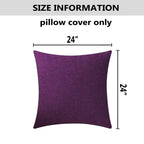 Home Brilliant 24X24 Pillow Covers European Pillow Shams Burlap Solid Linen Purple Pillows Decorative Throw Pillows For Couch Be