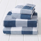 Great Bay Home 4 Piece 100% Turkish Cotton California King Navy Printed Flannel Sheets Set | Deep Pocket, Soft Sheets | Warm, Do