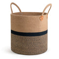 CHICVITA Extra Large Jute Basket Woven Storage Basket with Handles - Laundry Basket Toy Towels Blanket Basket Home Decor Gift, 1