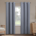 Sun Zero Giselle 2Pack Magnetic Closure 100% Total Blackout Grommet Curtain Panel Pair, Denim, 37 W x 108 L (2 Panels)