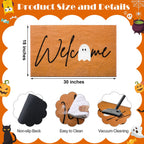 Tinideya Halloween Ghost Welcome Doormat Indoor Outdoor 30 X 18' Front Door Welcome Mat Non Slip Backing Washable Soft Kitchen