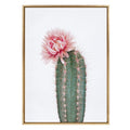 Kate and Laurel Sylvie Pink Cactus Flower Framed Canvas Wall Art by Amy Peterson, 28x38 Gold