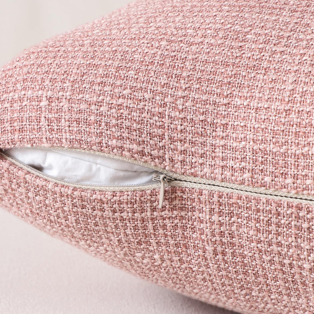 Otostar Linen Throw Pillow Covers Set Of 2 Decorative Square Pillowcases Cushion Covers 18X18 Inch For Home Decor Sofa Bedroom Car 45 X 45 Cm Pink