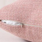 Otostar Linen Throw Pillow Covers Set Of 2 Decorative Square Pillowcases Cushion Covers 18X18 Inch For Home Decor Sofa Bedroom Car 45 X 45 Cm Pink