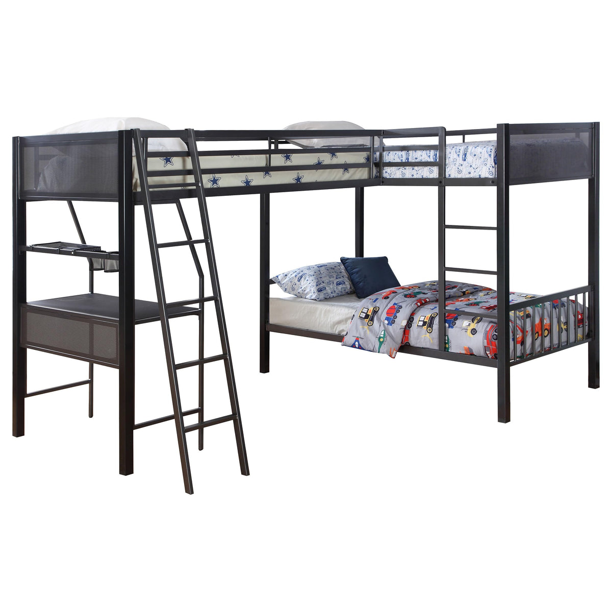 Coaster Meyers Twin/Twin/Twin Triple Bunk Bed, Black