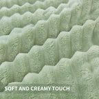 Andency Fleece Queen Comforter Set, 3 Pieces Sage Green Comforter Set For Queen Size Bed, Soft Warm Fluffy Fuzzy Bedding Set For