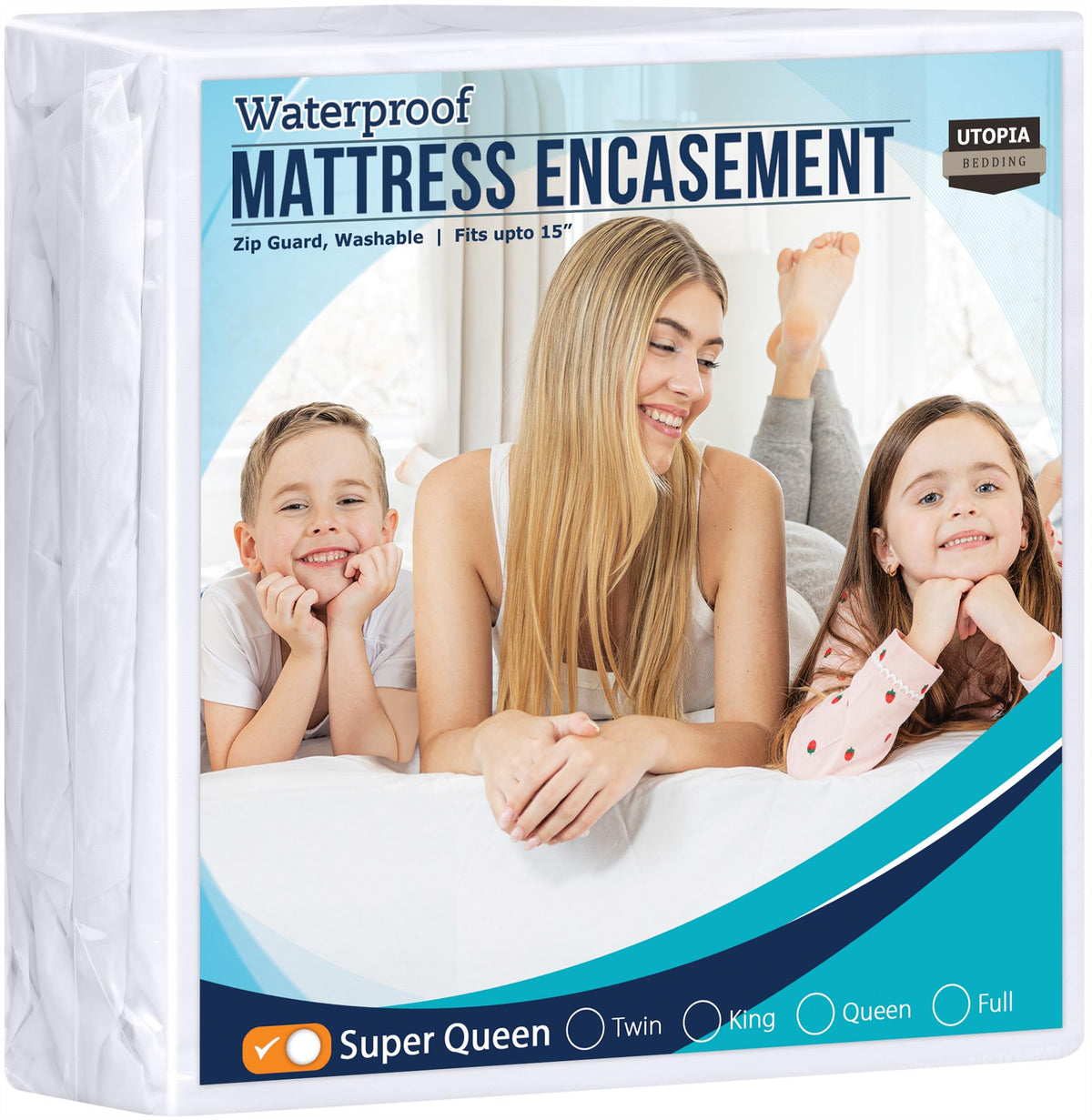 Utopia Bedding Zippered Mattress Encasement Super Queen - 100% Waterproof And Bed Bug Proof Mattress Protector - Absorbent, Six-