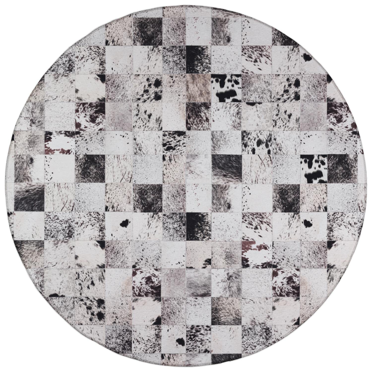 Dalyn Rugs Stetson Patchwork Faux Cowhide Ss10 Marble 8' X 8'