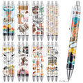 Western Cowboy Ballpoint Pens - 24Pcs Cute Cowboy Print Pens Set Horse Cow Skull Smooth Writing Pens Retractable Boots Hat Pen F