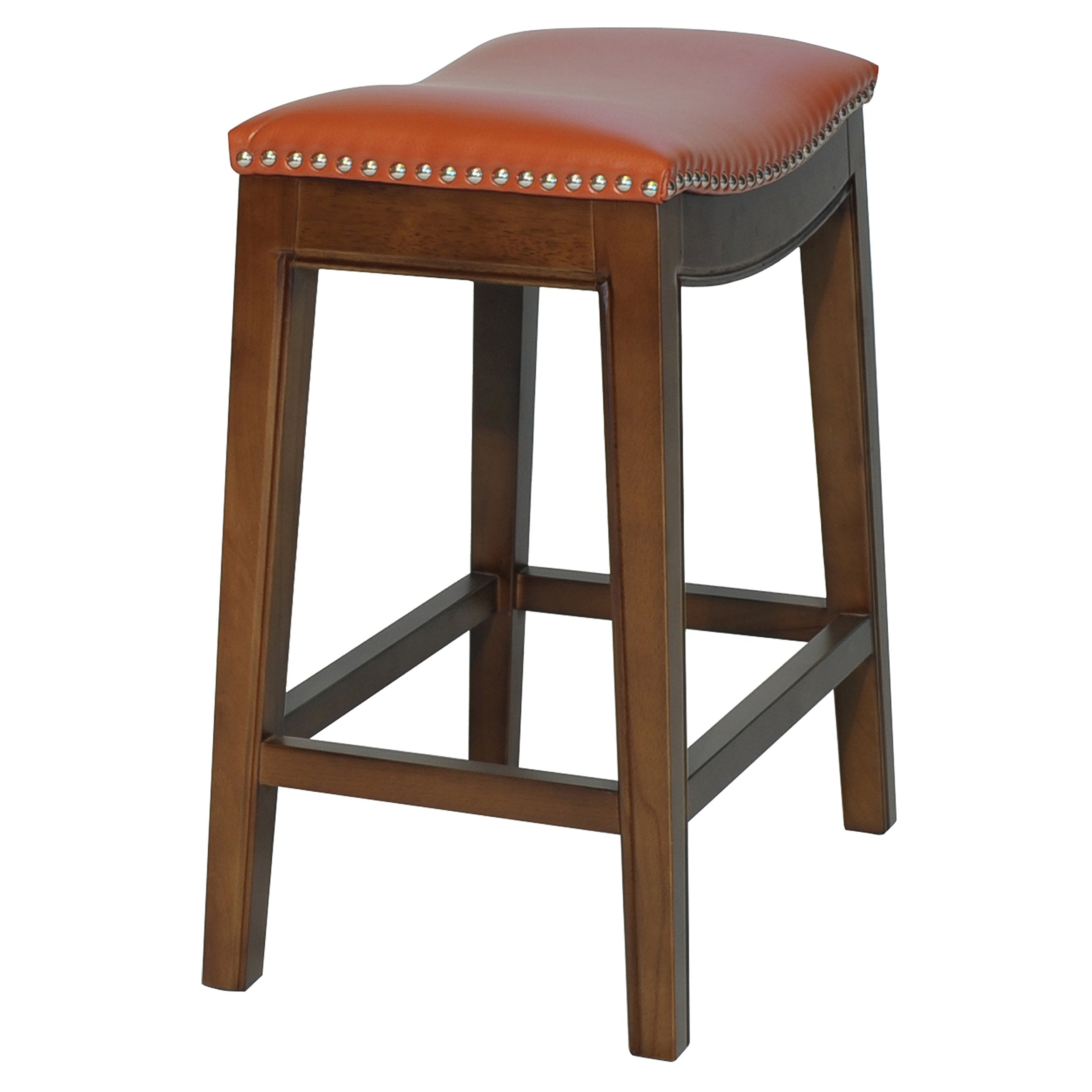 New Pacific Direct Elmo Bonded Leather Counter Stool, Pumpkin