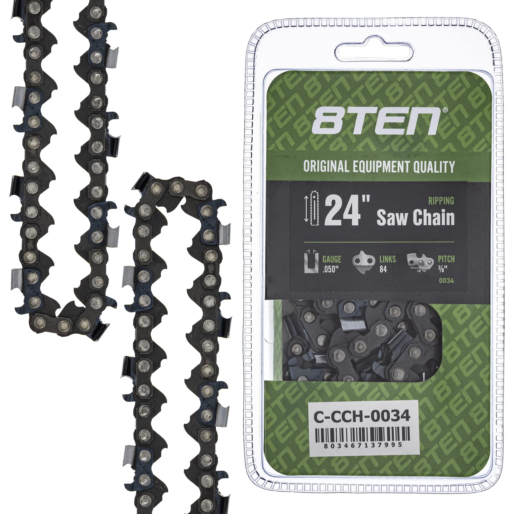 8Ten Ripping Chainsaw Chain 24 Inch .050 3/8 84Dl For Husqvarna 455 Rancher Echo Cs-590 Cs-600P Stihl Ms 270