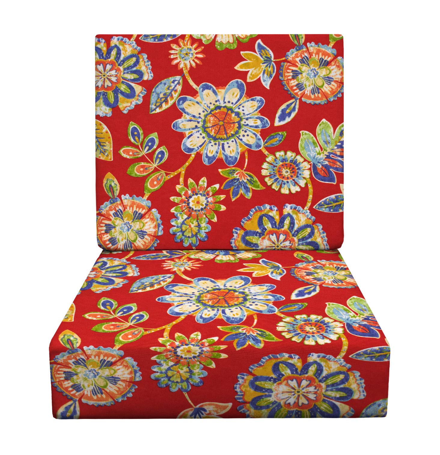 Rsh D  Cor Indoor Outdoor Foam Deep Seating Cushion Set, 24 X 27 X 5 Seat And 24 X 21 X 3 Back, Choose Color (Daelyn Cherry)
