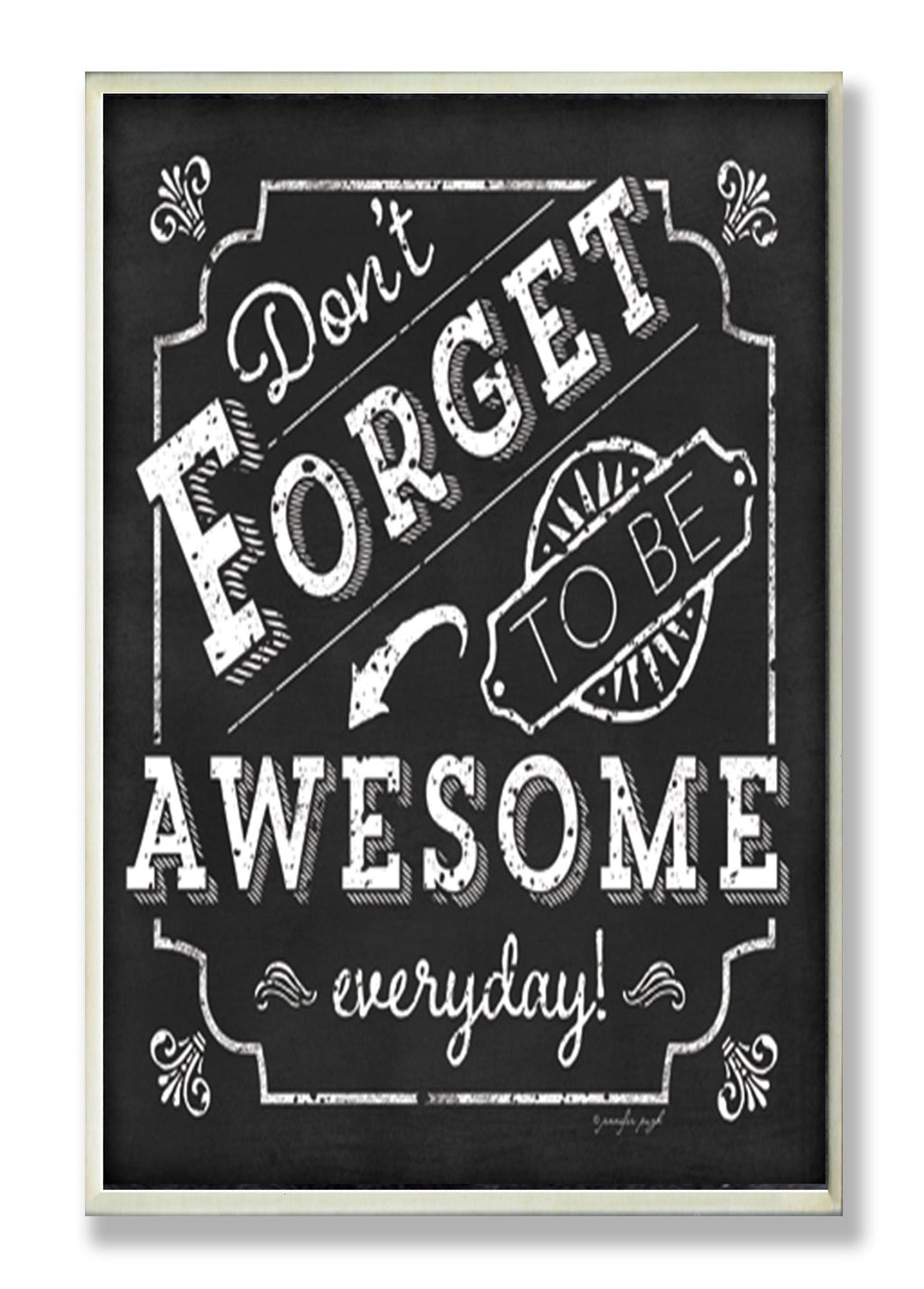 Stupell Home D  cor Be Awesome Inspirational Chalkboard Look Wall Plaque, 10 x 0.5 x 15, Proudly Made in USA