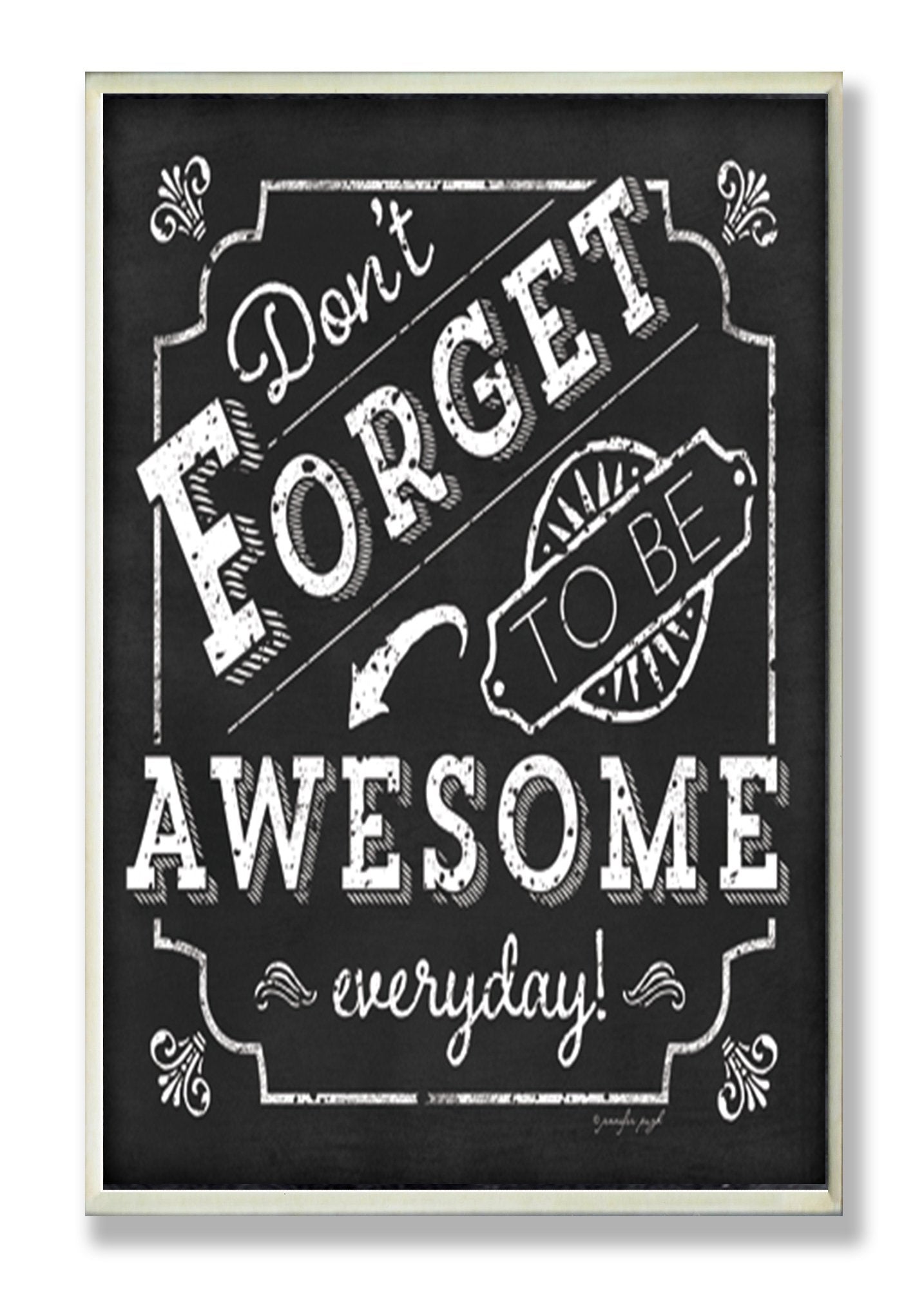 Stupell Home D  cor Be Awesome Inspirational Chalkboard Look Wall Plaque, 10 x 0.5 x 15, Proudly Made in USA