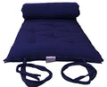 Queen Size Navy Traditional Japanese Floor Futon Mattresses, Foldable Cushion Mats, Yoga, Meditaion 80 X 60 X 3