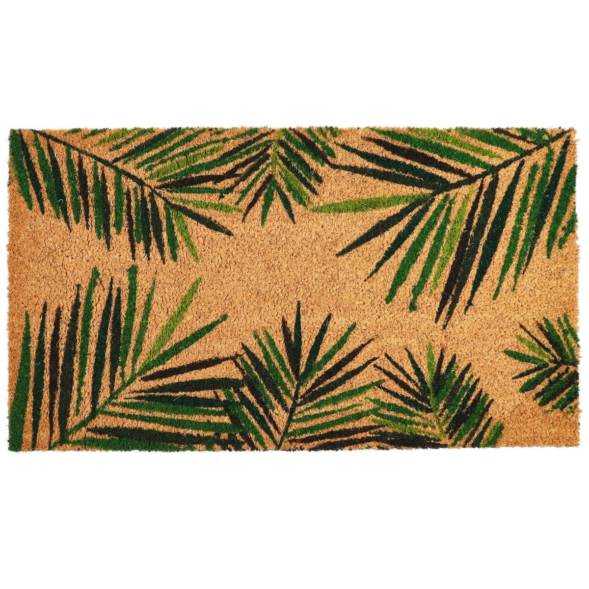 Juvale Tropical Welcome Mat For Outdoor Entrance, Coco Coir Palm Leaf Plant Doormat For Front Porch, Patio (30 X 17 In)