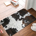 Western Cowhide Cow Print Bath Mats for Bathroom, Soft Absorbent Cow Bath Rug Non-Slip Floor Rug Carpets for Kitchen Bathroom La