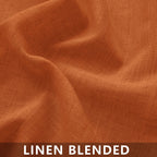 Mrs.Naturall Burnt Orange Curtains 84 Inch Length For Living Room,Back Tab Fall Funky Boho Decor Linen Semi Sheer Curtain Drapes For Bedroom 84 Inches Long Set 2 Panels