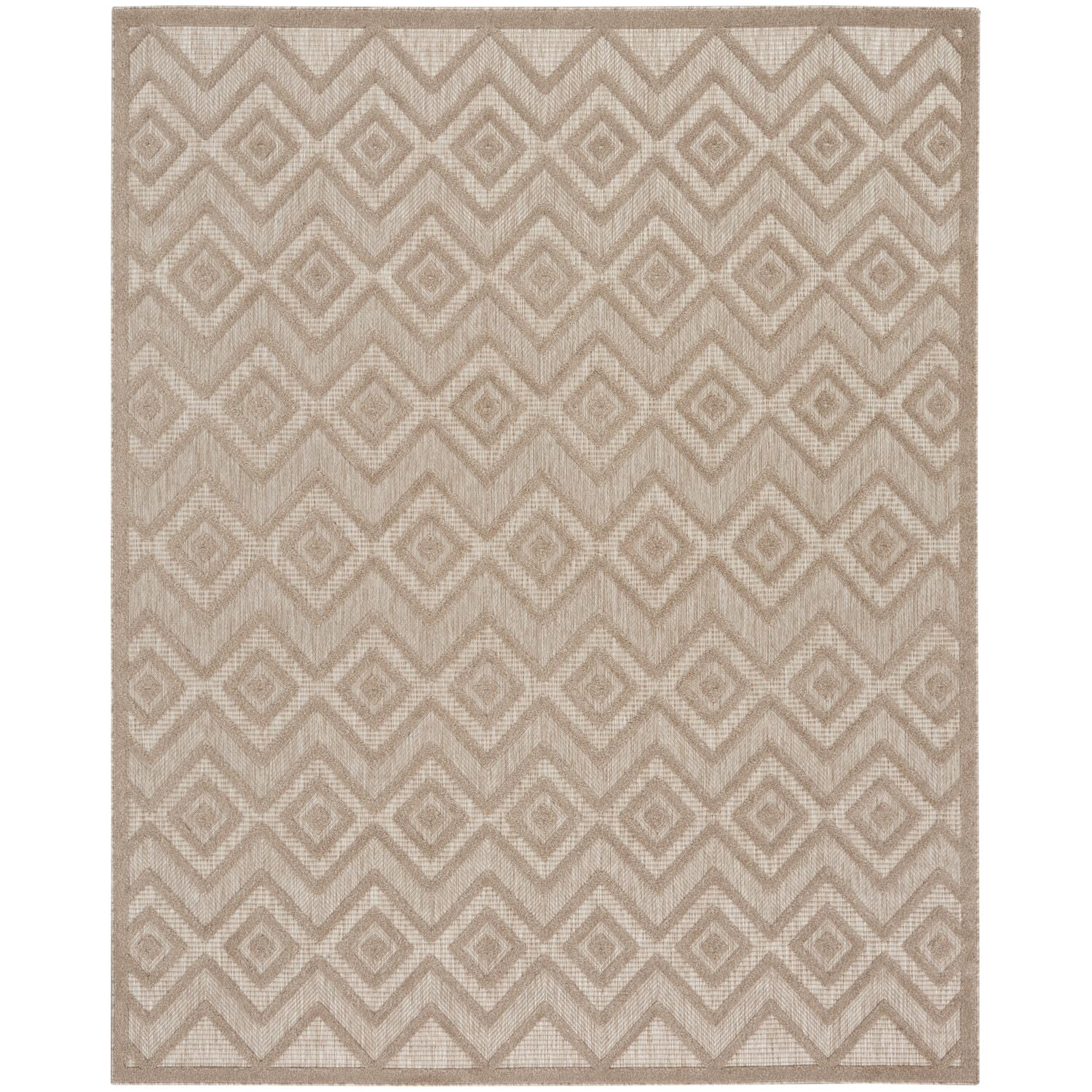 Nourison Versatile Indoor/Outdoor Natural Beige 8' X 10' Area Rug, Easy Cleaning, Non Shedding, Bed Room, Living Room, Dining Room, Deck, Backyard, Patio, High Traffic Area (8X10)