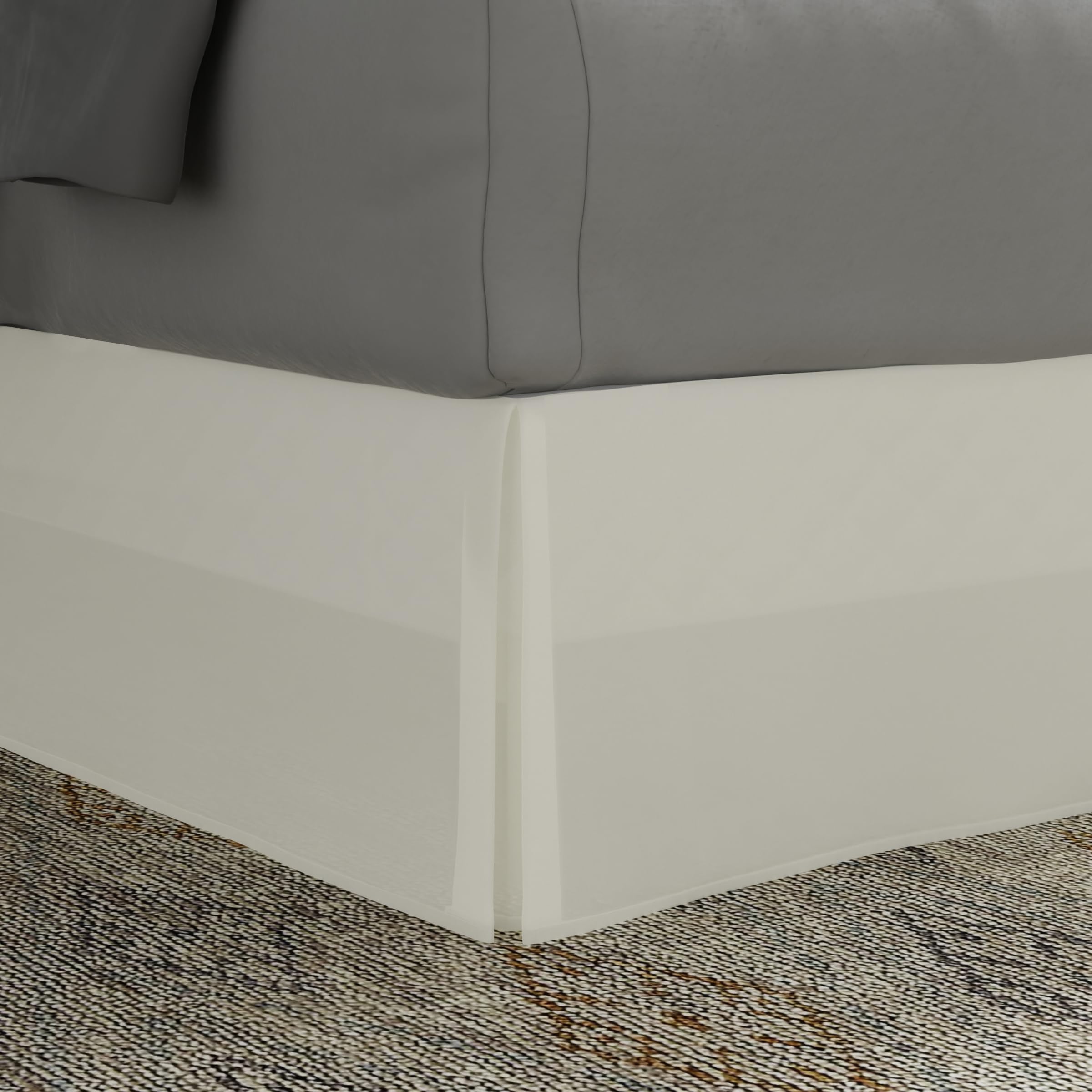 Today'S Home Classic Tailored, Microfiber, 14' Drop Length Bed Skirt Dust Ruffle, Queen, Ivory