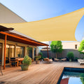 Shade&Beyond 8'X10' Sun Shade Sails Canopy Rectangle Sand 185Gsm Shade Sail For Patio Deck Yard Backyard, (We Make Custom Size)