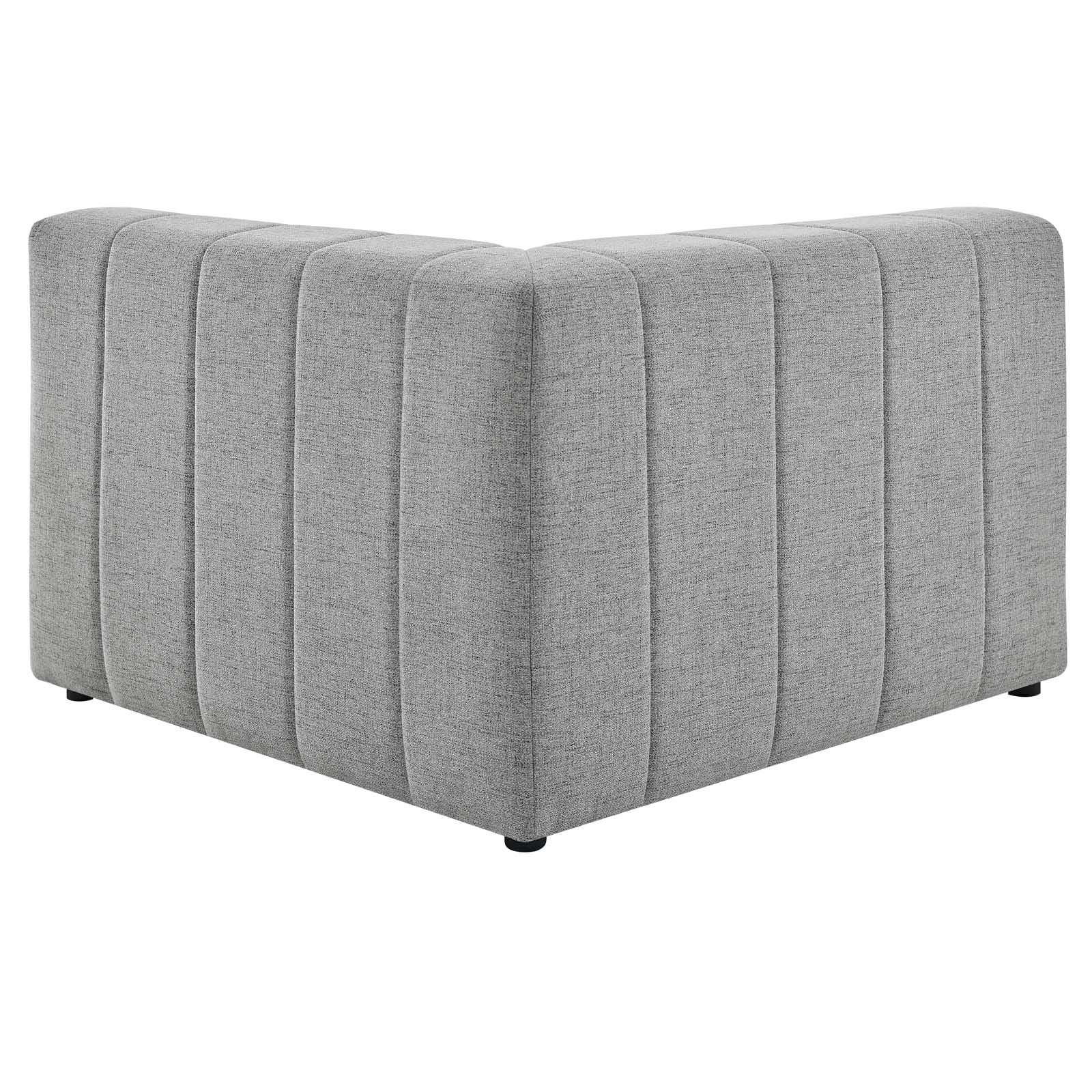 Modway Bartlett Channel Tufted Upholstered Sectional, Right-Arm Chair, Light Gray