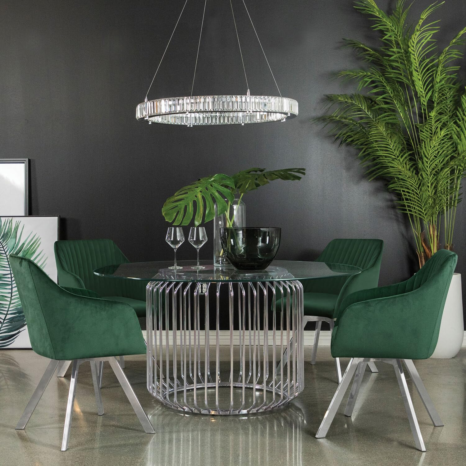 Coaster Veena Dining Table, Chrome