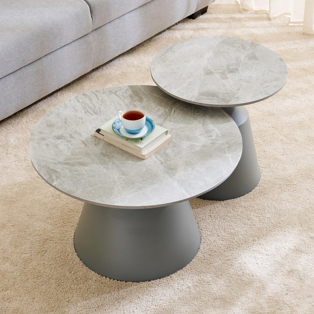 Home Centre | Helios Milano Sintered Stone Top Set Of 2 Coffee Tables ...