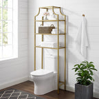 Crosley Furniture Aimee Over The Toilet Storage and Bathroom Organizer with Shelves, Gold